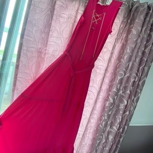 New Michael Kors Maxi Dress. Electric Pink. XS